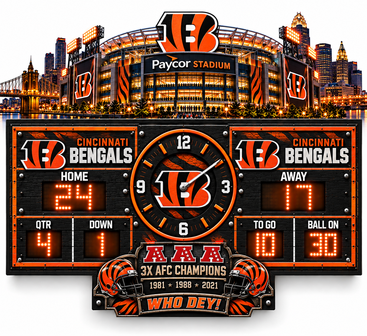 Football Scoreboard Wall Clock