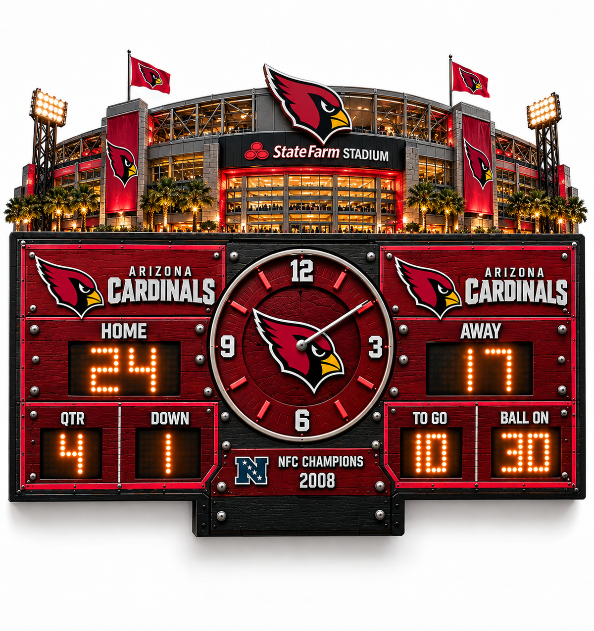 Football Scoreboard Wall Clock