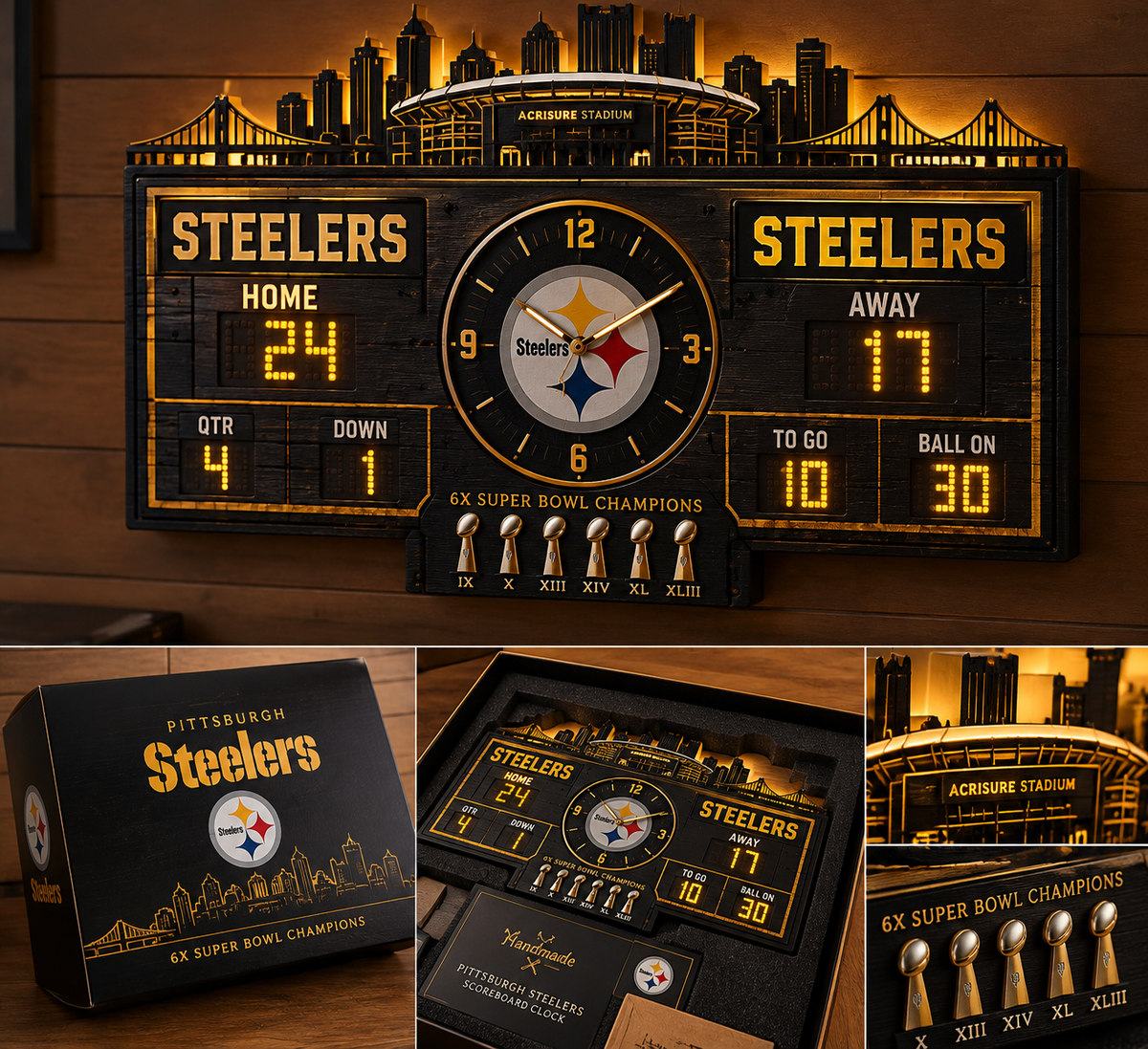 Football Scoreboard Wall Clock