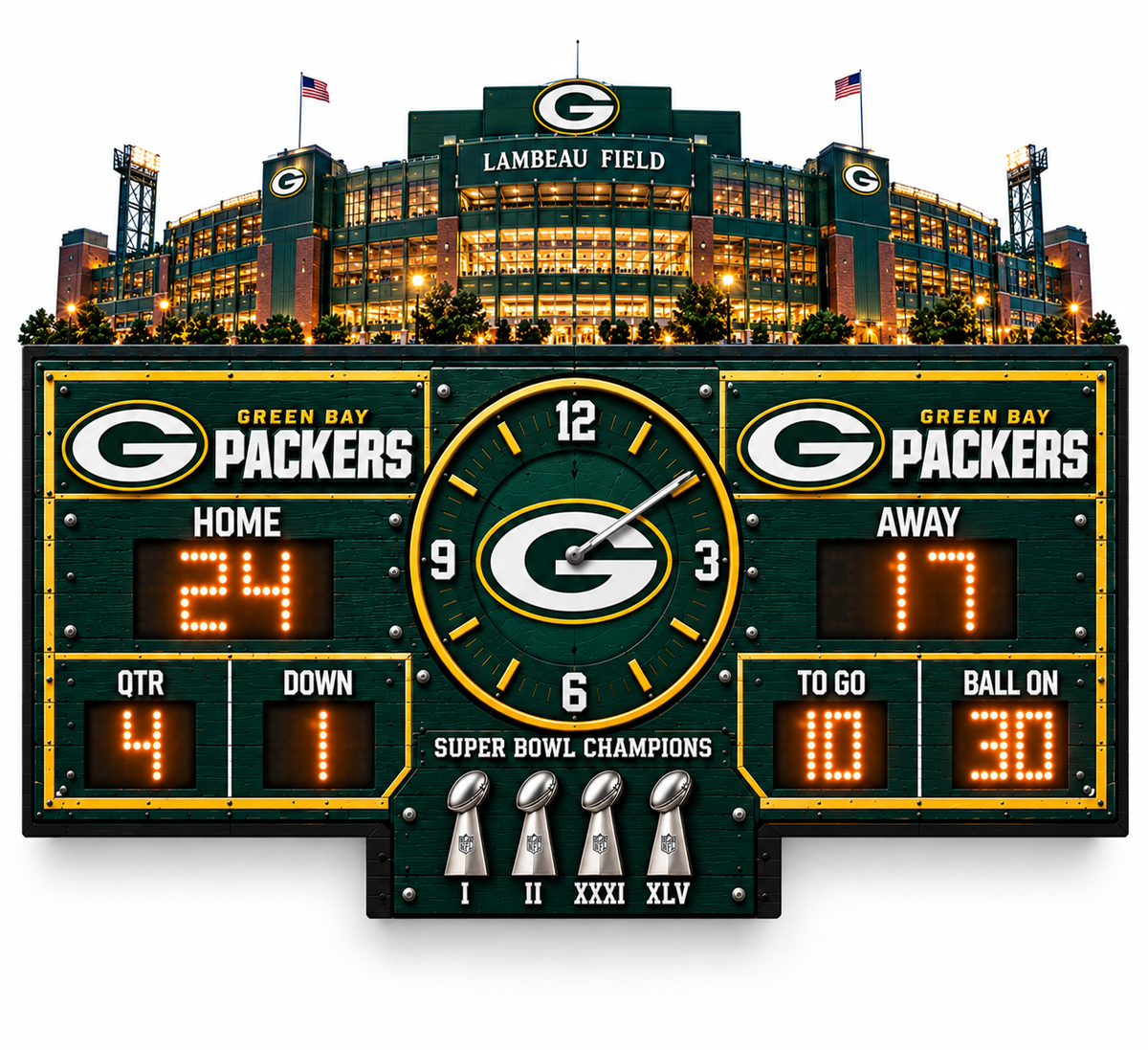 Football Scoreboard Wall Clock