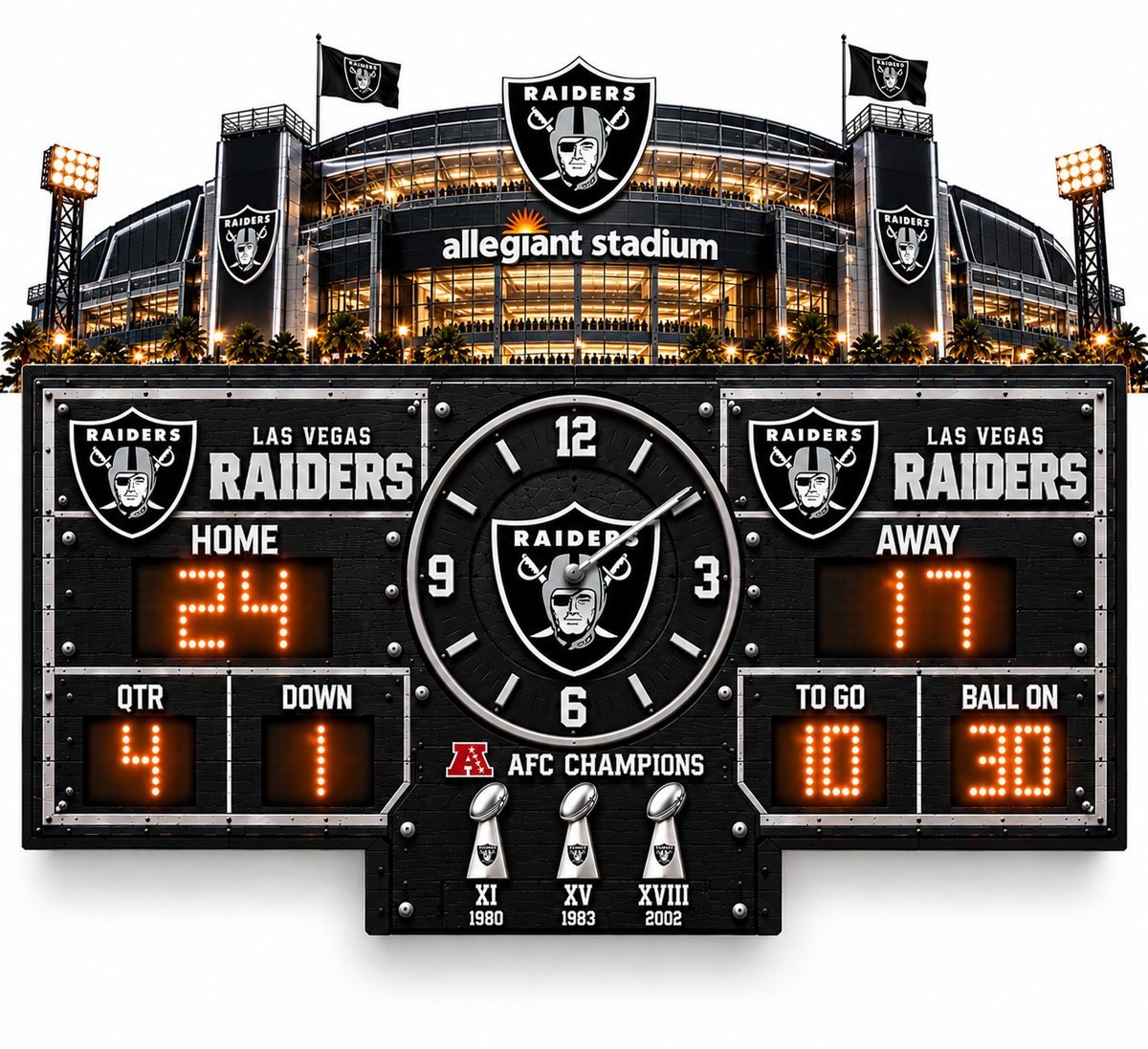 Football Scoreboard Wall Clock