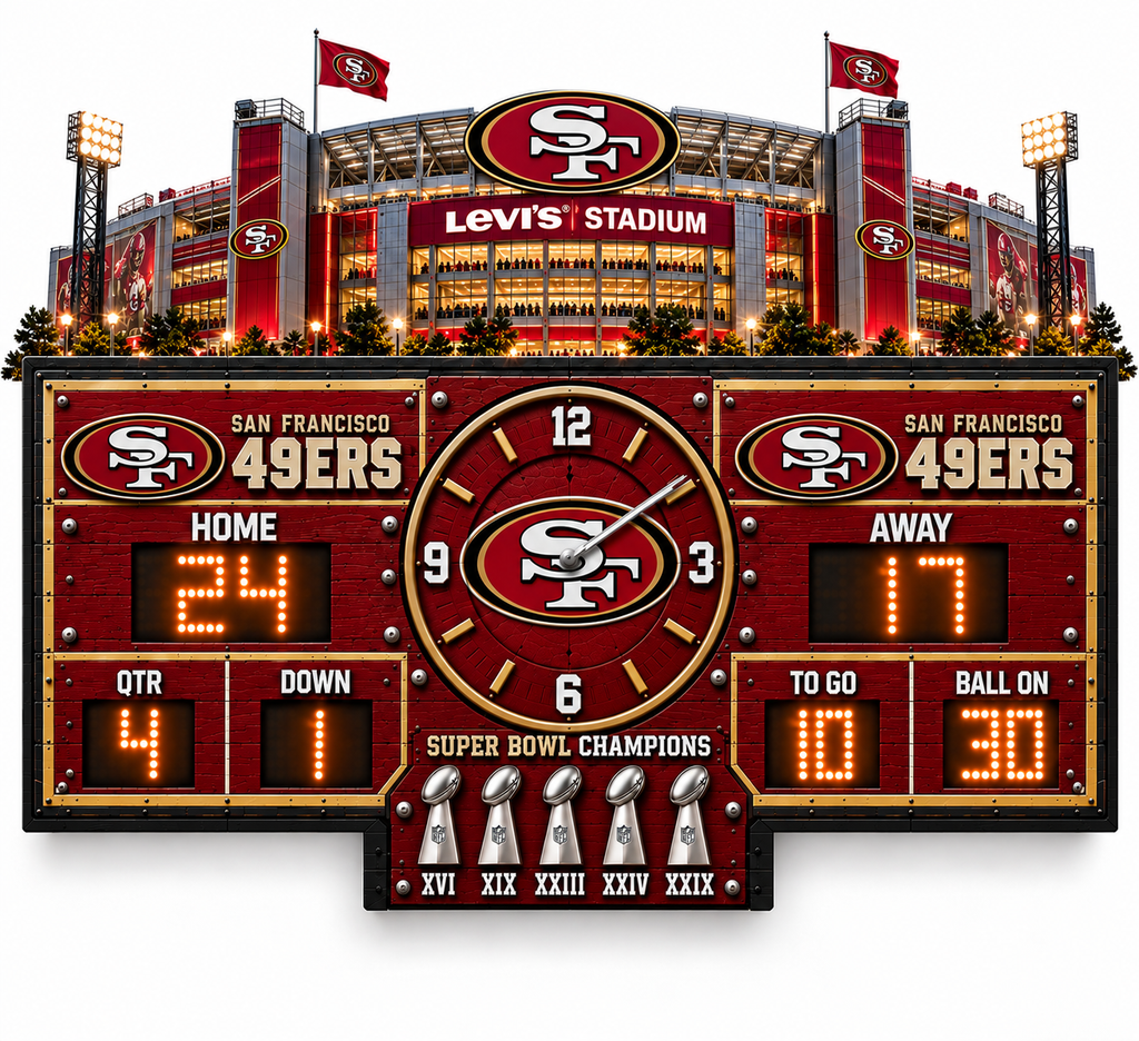 Football Scoreboard Wall Clock
