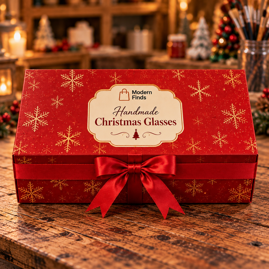 Handmade Christmas Glasses Gift Set (6-Piece)